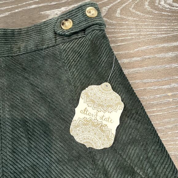 Broken Zipper NWT Altard State Leann Corduroy Skirt Olive Green Women Size Small - Picture 7 of 10
